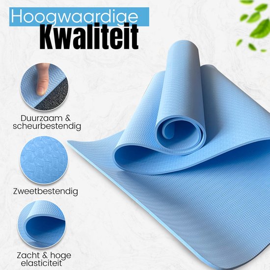 Padisport TPE Yogamat Licht Blauw – Pilates Mat – Yoga Mat Anti Slip - Yogamat - Fitnessmat van Padisport — afbeelding 5