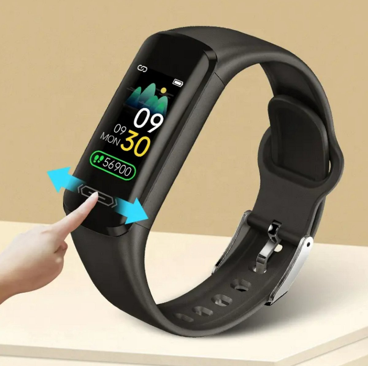 Afbeelding 3 van IP68 Waterproof Fitness Sport Heart Rate Body Temperature Touch Screen Smart Bracelet Watch Smartwatch
