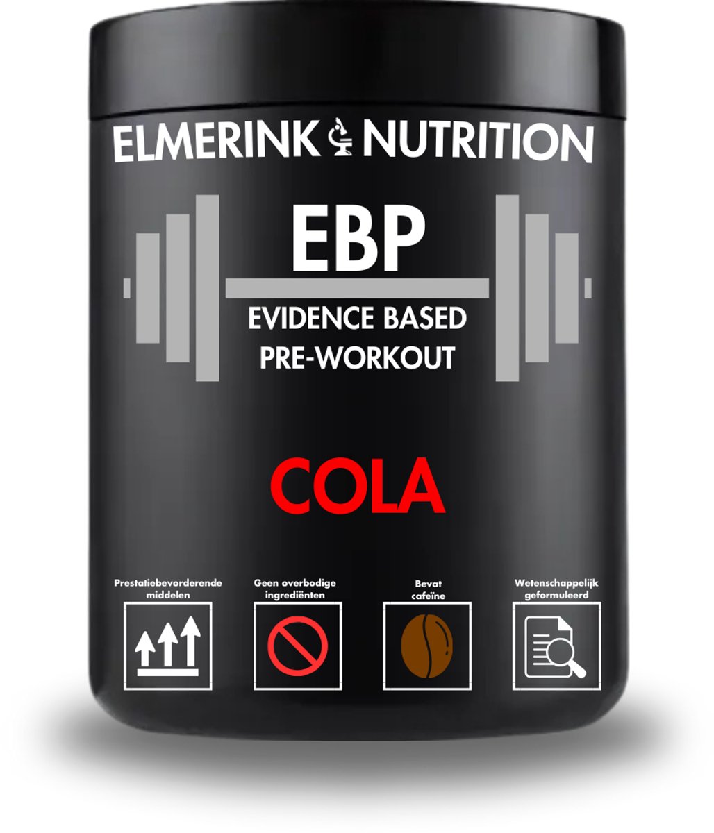 EBP Pre-Workout met Cafeïne – Colasmaak – 60 Doseringen – Klassieke Smaak met Wetenschappelijk Onderbouwde Prestaties – Hooggedoseerd – Elmerink Nutrition