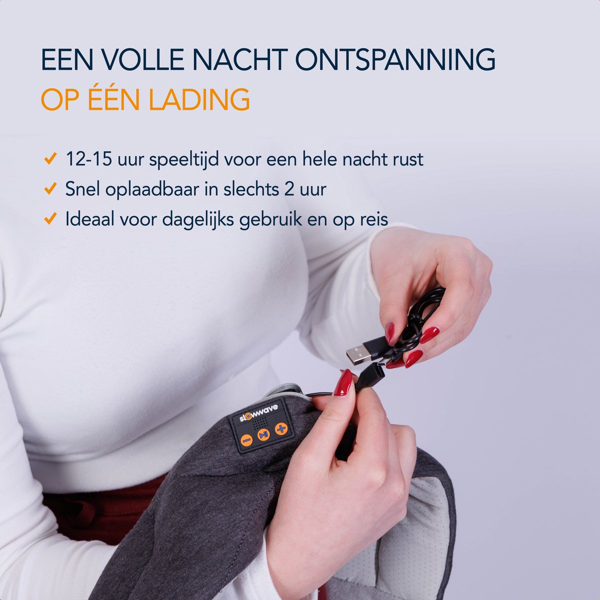 Slowwave Premium Bluetooth Slaapmasker - Stream je favoriete audio in 100% duisternis - Inclusief handige timer-functie - Platte en zachte ‘spons-speakers’ (perfect voor zijslapers) - Koel en ademend materiaal - Kleur: antraciet — afbeelding 3