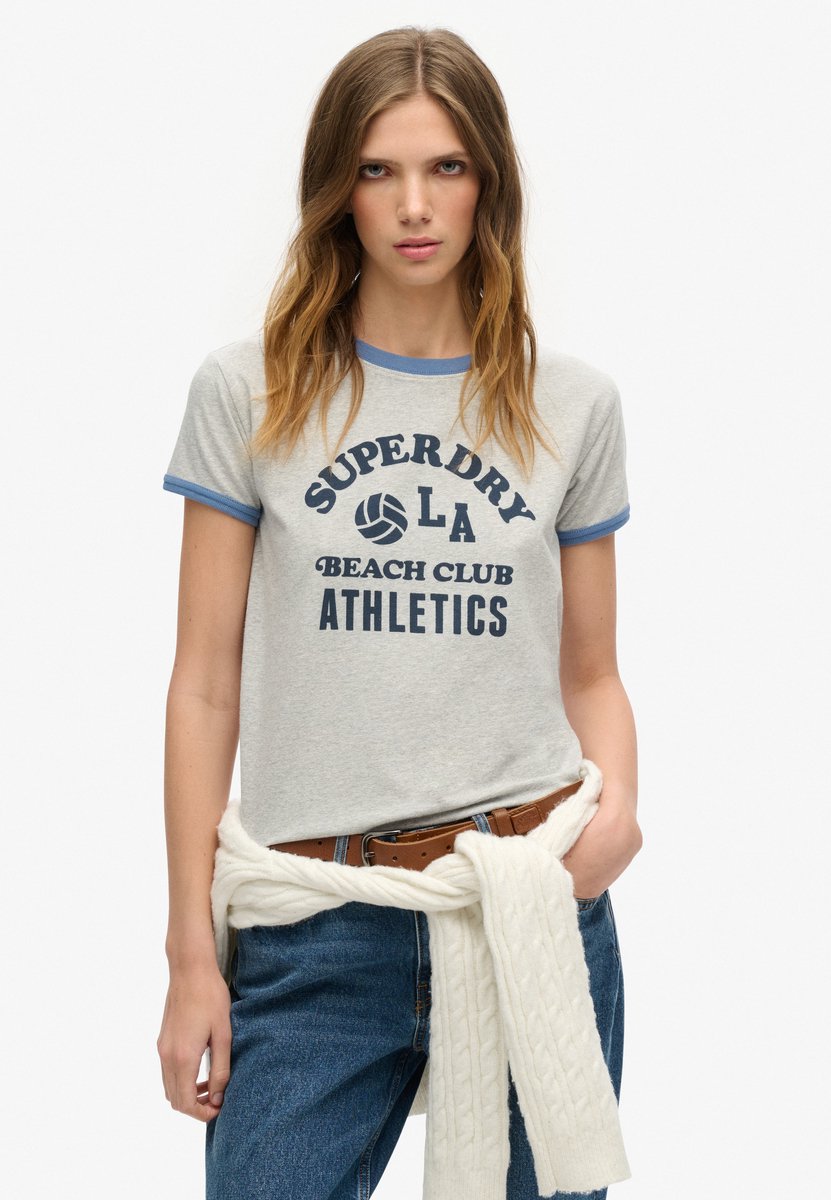 Superdry Athletic Essentials Beach T-shirt met print Dames T-shirts Grijs