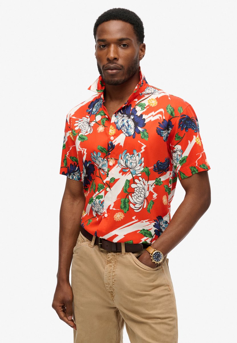 Superdry Hawaiian overhemd met korte mouwen Heren Shirts Oranje