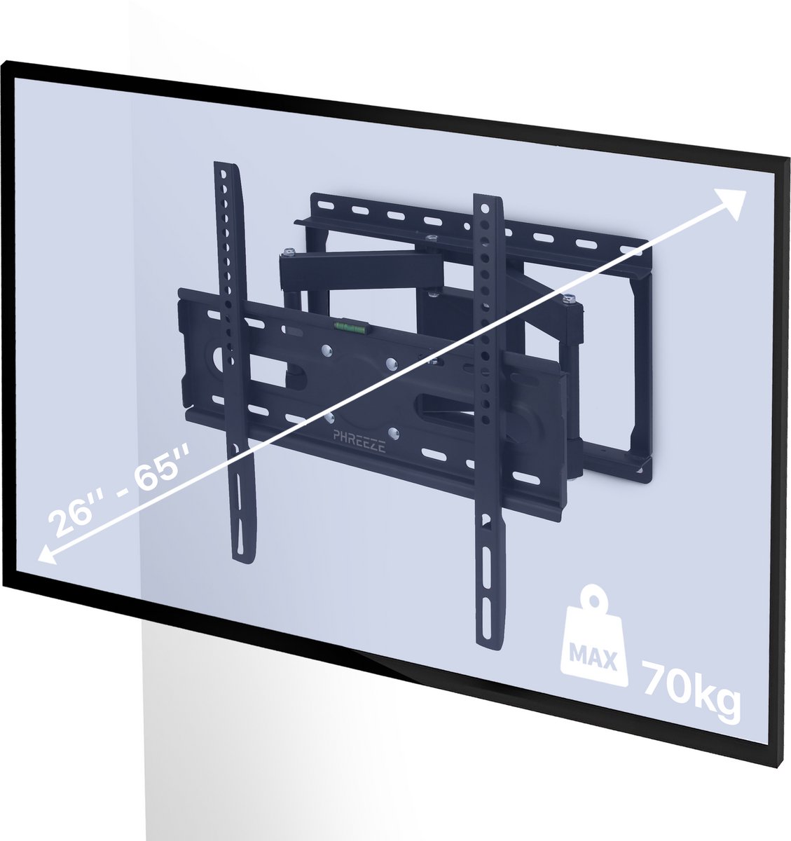 Full Motion Muurbeugel - TV Beugel - Draaibaar & Kantelbaar - 26 t/m 65 inch - VESA 100x100 tot 400x400 - Max 70KG