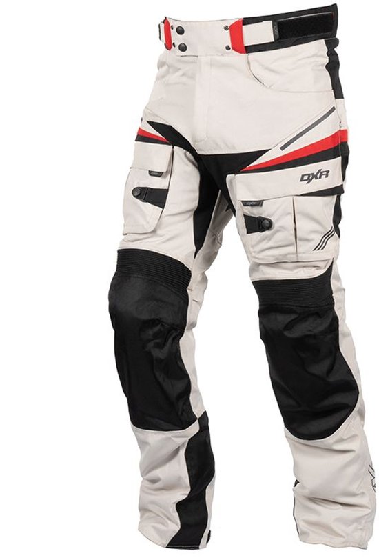 Motorbroek EMISFER PANT Mannen Grijs/Zwart/Rood XL CE-gekeurd van MOTOBLOUZ