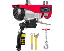 Elektrisch katrolblok van , 400 kg draagvermogen, 850 W, 220 V staalkabellier met draadloze afstandsbediening, 12 m hefhoogte, motor van zuiver koper voor garage, magazijn, fabriek