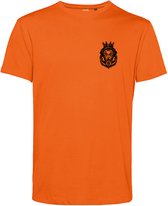 T-shirt Leeuw met Kroon Zwart Klein | Koningsdag Kleding | Shirt Oranje | Oranje | maat 4XL