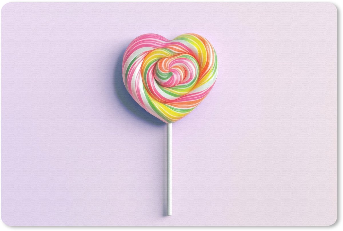 Muismat 27x18 cm - Mousepad Hart - Lolly - Snoep - Muismatten
