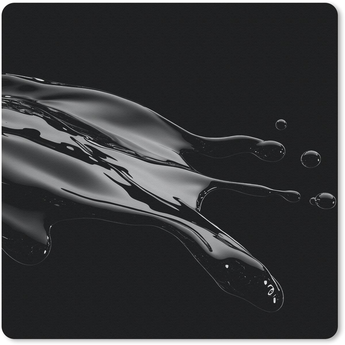 Muismat 20x20 cm - Mousepad Zwart - Splash - Water - Muismatten