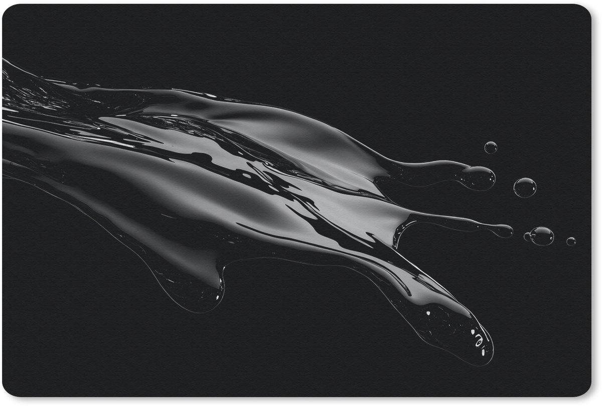 Muismat 27x18 cm - Mousepad Zwart - Splash - Water - Muismatten