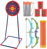 Boog- en Pijlset voor Kinderen, 2-Pack Led-Verlichte Boogschietset met 20 Zuignappijlen, Staand Doel, 2 Pijlkokers, 3 Doelblikken, Buitenspeelgoed