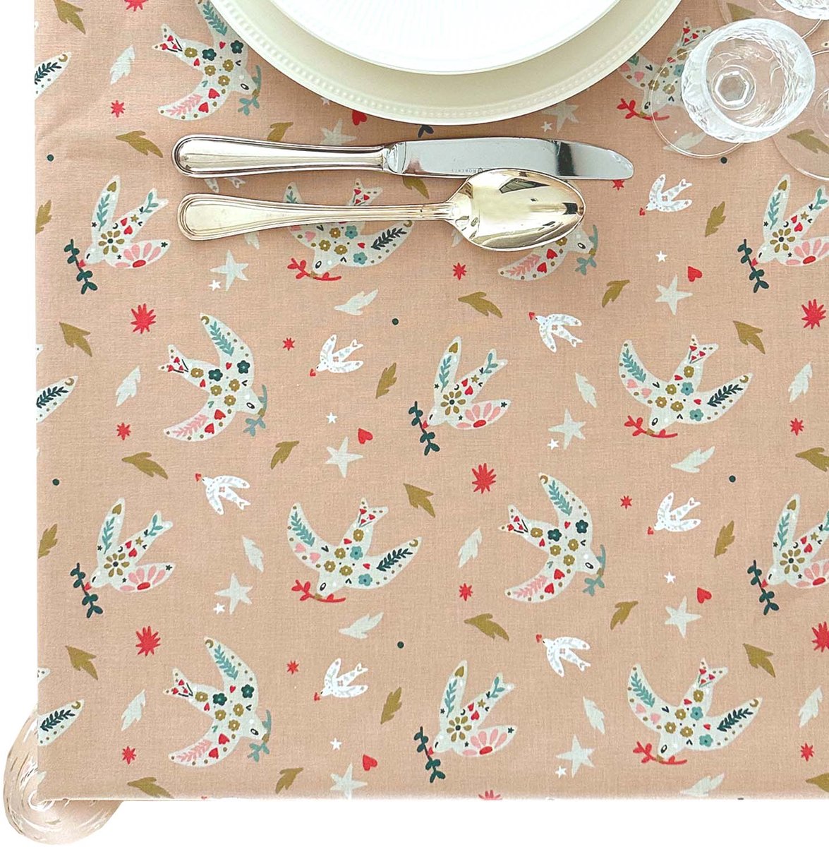BINK Bedding Tafelkleed - Tafelzeil Vic - Acryl gecoat Katoen 145 x 100 cm - afneembaar - wasbaar - feest - feestdecoratie - kinderfeestje - verjaardag - buiten eten
