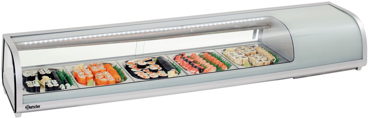 Bartscher Sushivitrine SushiBar GL2-1800 - 5 x 1/2 GN - 230V - 1800x425x295mm