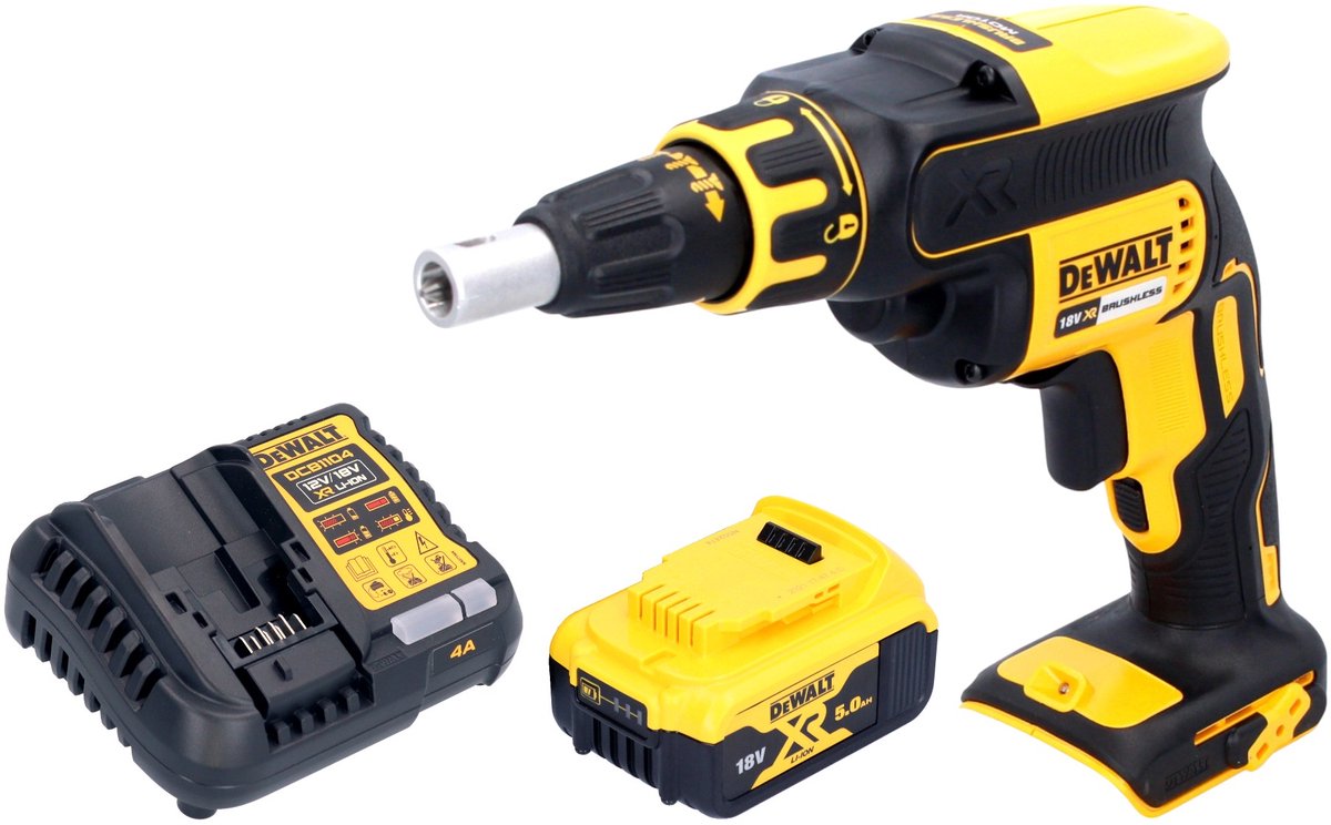 DeWalt DCF 620 P1 accu-droogbouwschroevendraaier 18 V 30 Nm borstelloos + 1x oplaadbare accu 5.0 Ah + lader