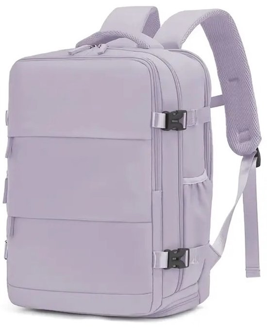 Bagage à main de Luxe PolkaHome® | Sac à Bagage à main et sac à dos 40x30x20 | Sac à dos et sac de voyage | Approuvé par la compagnie aérienne (violet clair)