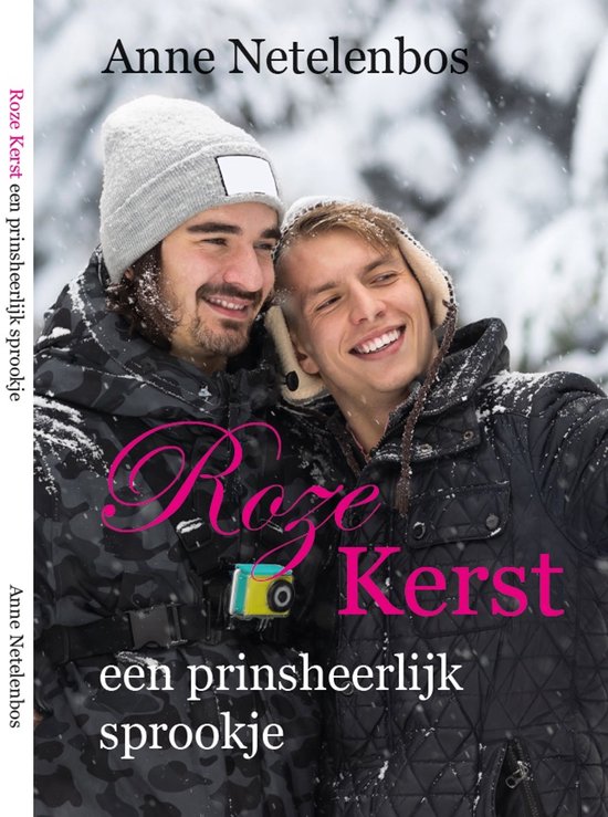 Twee mannen met winterkleding in de sneeuw, met de tekst 'Roze Kerst een prinsheerlijk sprookje'.