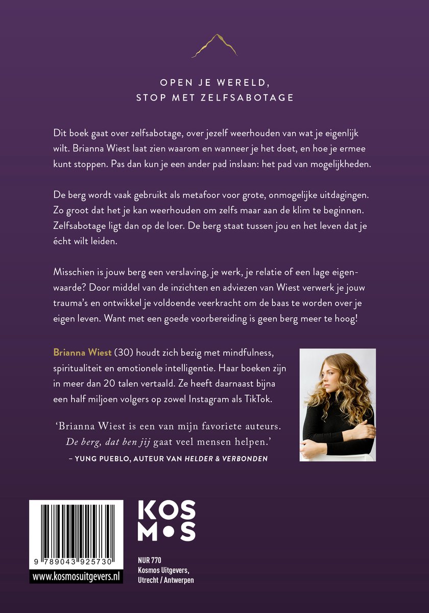 De berg, dat ben jij - back cover