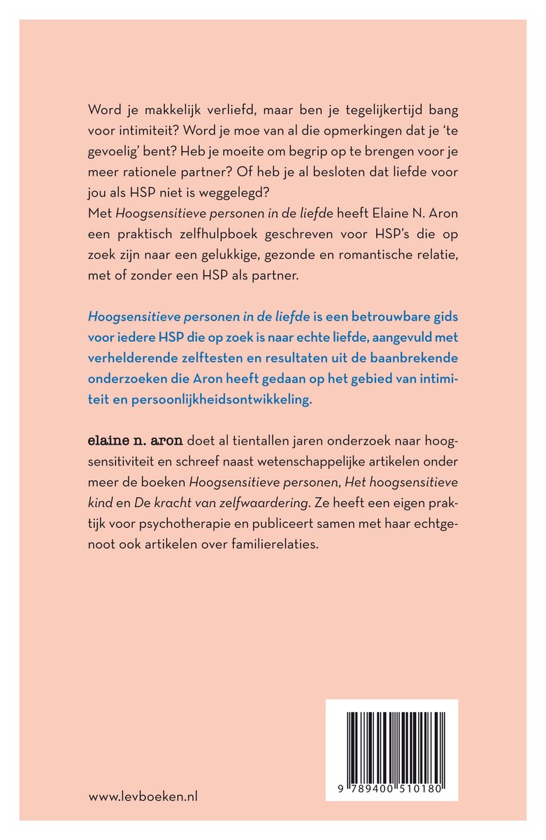 Hoogsensitieve personen in de liefde - back cover