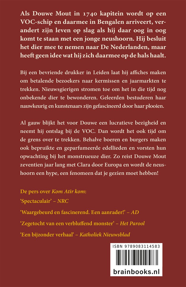Clara, de eerste neushoorn in Nederland - back cover