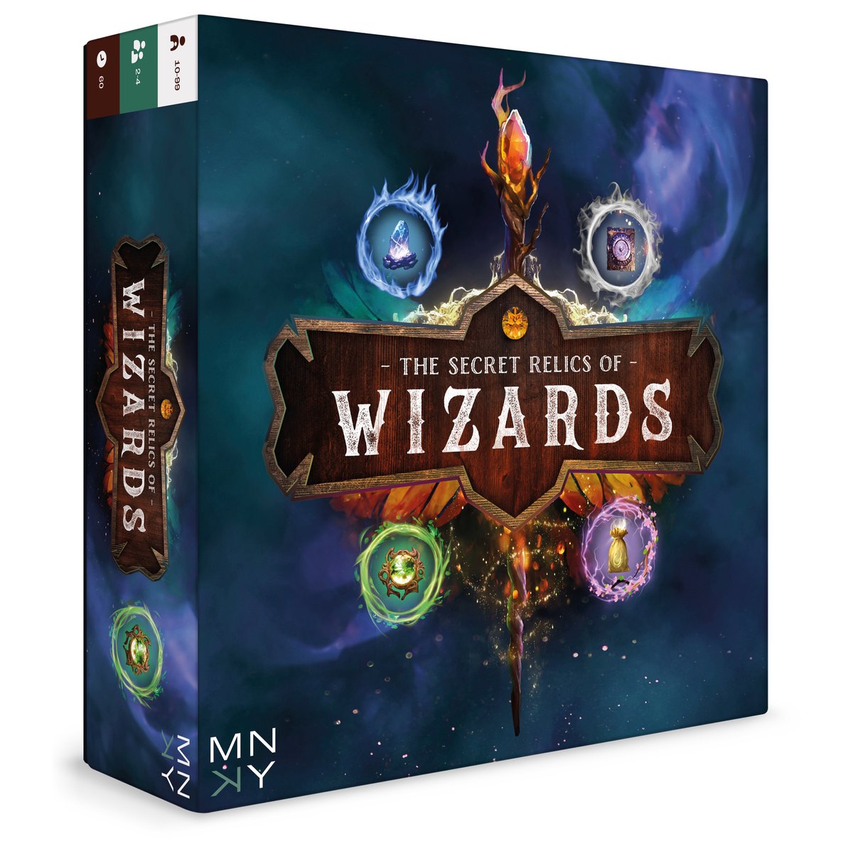 MNKY Entertainment The secret relics of wizards - - bordspel - strategiespel - casual spel - middellang spel