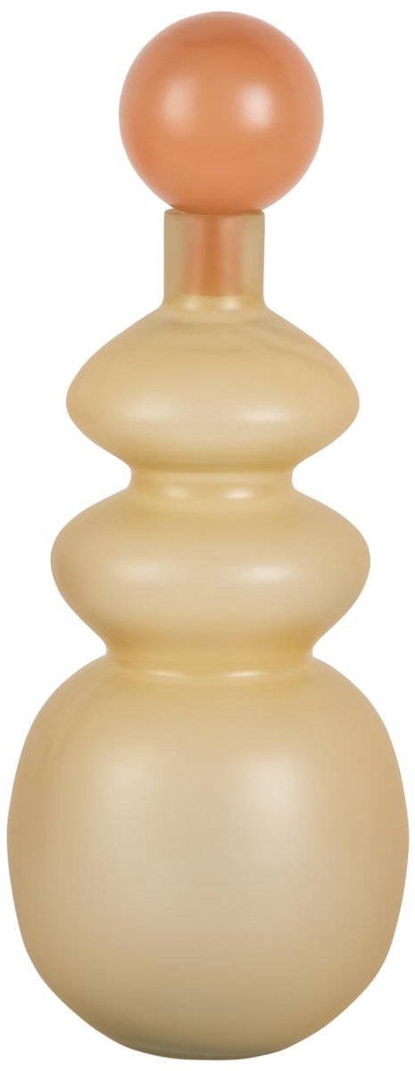 Present Time Vaas Alegre Anillo - Zachtgeel - Ø15cm - Glas - Scandinavisch - Bloemenvaas - Woondecoratie - Decoratieve vaas voor woonkamer of slaapkamer