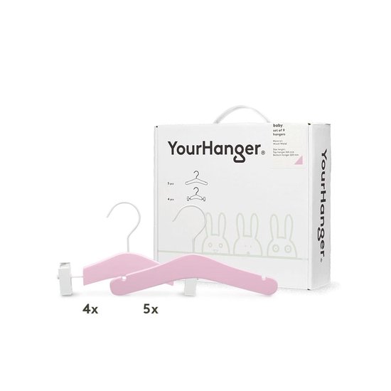 YourHanger baby kledinghangers hanger box roze - 9 stuks | bol.com