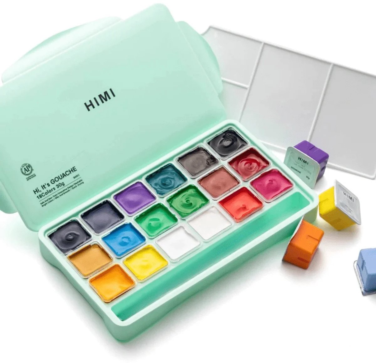 HIMI - Gouache - set van 18 kleuren - 30gr - Groen