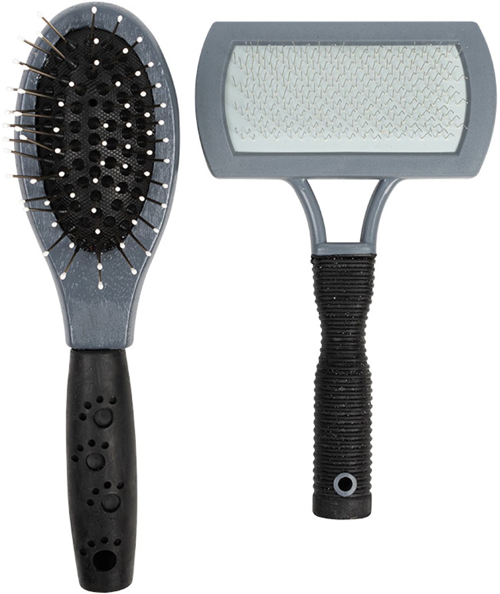 Huisdieren borstel set | 2-delig | Kleur: Grijs