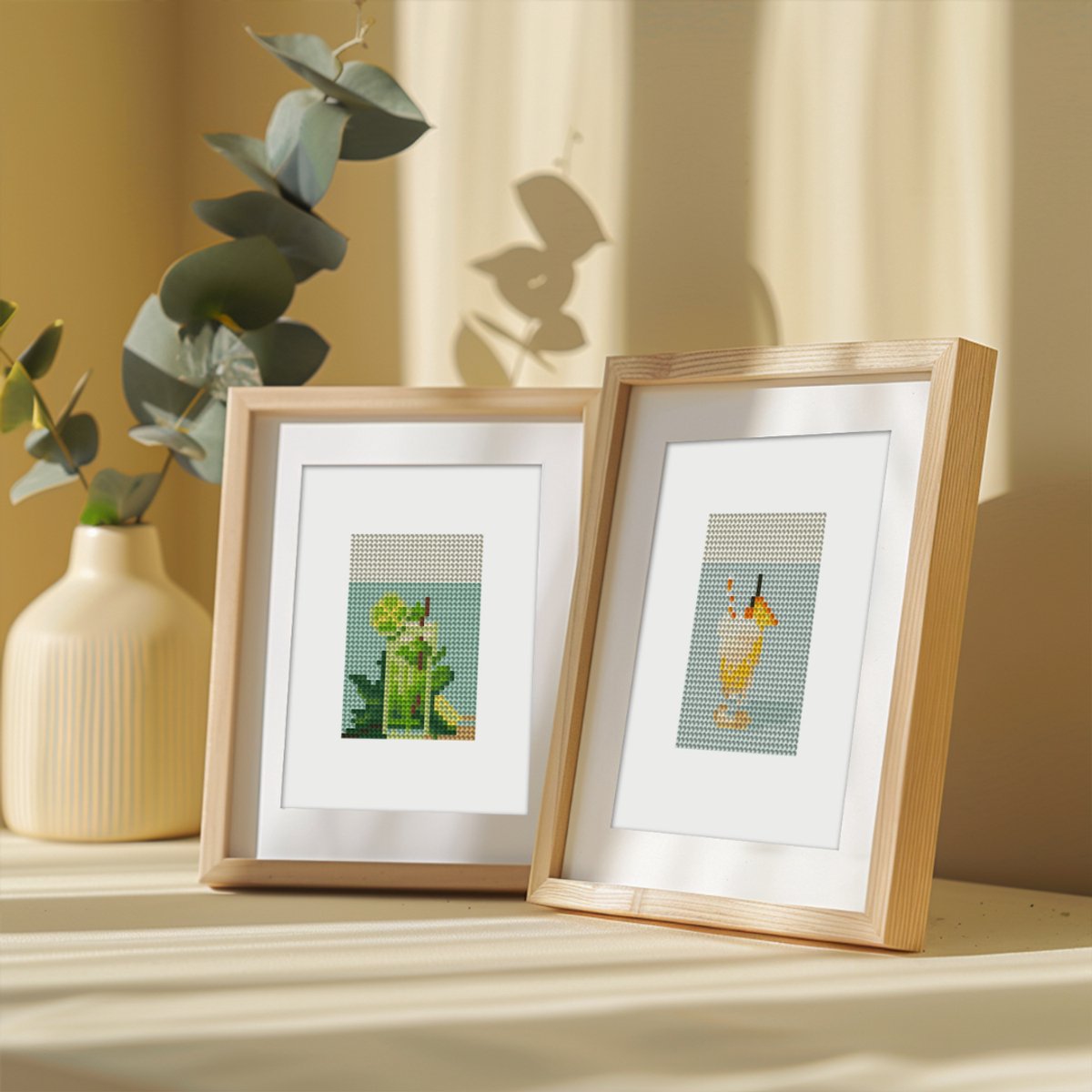 Rubye® Mini Diamond Paintings - 2 stuks - Volwassenen - Diamond Painting Kinderen - Set - Mojito & Pina Colada - 15x20cm — afbeelding 3