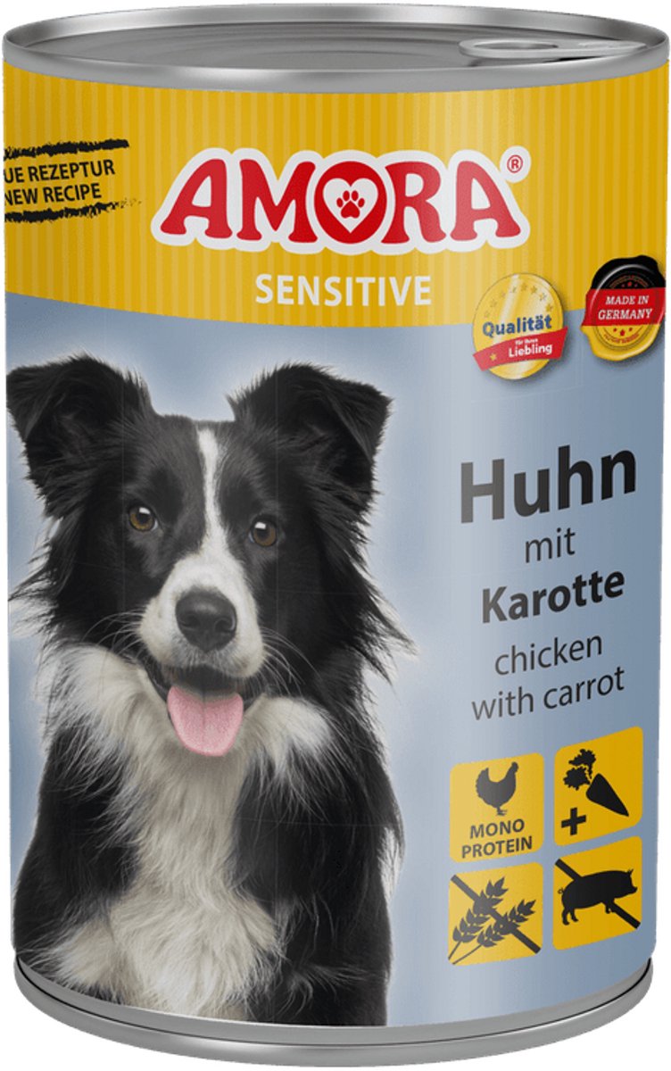 AMORA Hond Sensitive 6x400g - Kip & Wortel
