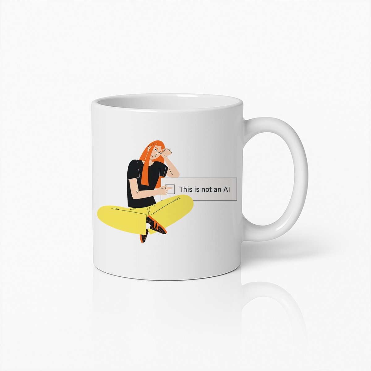 This Is Not an AI" Quote Mok – Moderne Ontwerp Koffiebeker voor Tech- en AI-Liefhebbers