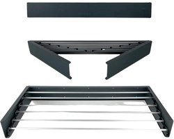 Livista Opvouwbaar Wanddroogrek – 100x50x10,5 cm – Aluminium – Stevig en Ruimtebesparend – Voor Binnen & Buiten – Zwart