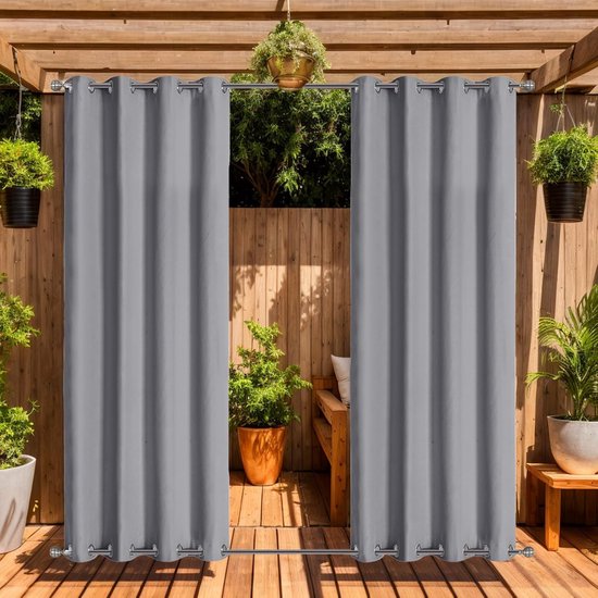 Outdoorgordijn met oogjes, waterdichte zonwering, outdoor