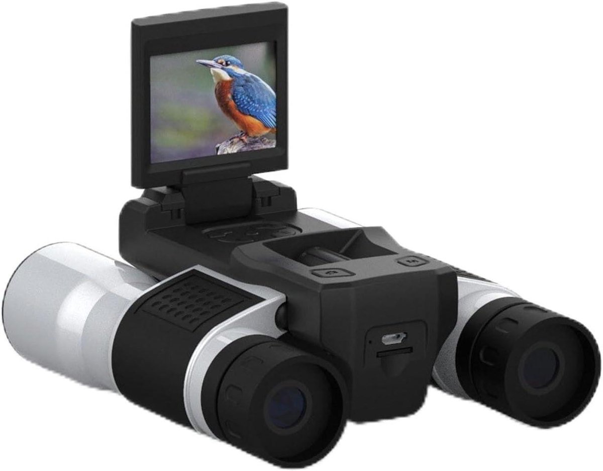 Digital Binocular Camera 5MP Video Photo Recorder Camcorder 2.0 Inch HD Screen 1080P HD Telescope Camera for Bird Watching Hunting Sports Games - Black