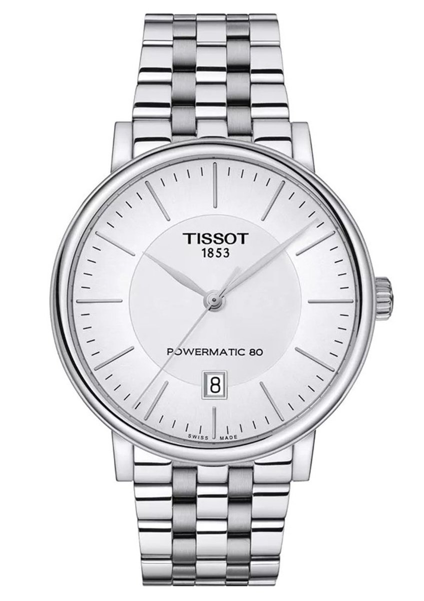 Tissot Carson Premium Powermatic 80 T1224071103100 Horloge - Staal - Zilverkleurig - Ø 40 mm