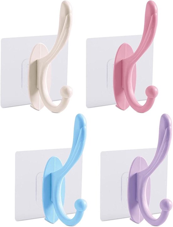 4 stuks - 3,5*3,5*5 cm - haak - houten wandhaken - aan de muur te bevestigen houten