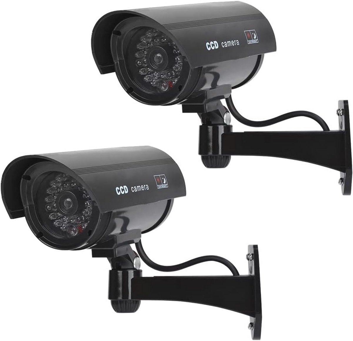 2 Stuks Nepcamera met LED Licht voor Binnen en Buiten - Dummy Bewakingscamera
