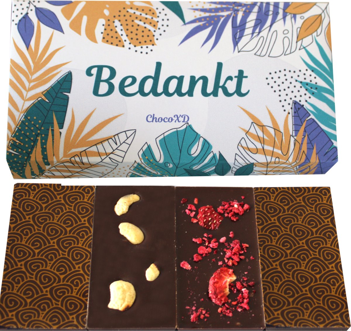 Bedankt Puur Chocoladecadeau - Bedankt gechenkdoos - Fairtrade chocolade- Brievenbuspakket - Handgemaakte chocolade - Dag van de zorg geschenkdoos