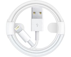 USB A naar Geschikt voor: USB Lightning Kabel - 3 Meter Oplaadkabel 1x - Geschikt voor: Apple iPhone 5, 5S, 6,7,8,X,XS,XR,11,12,13,14,Mini,Pro Max & iPad Air 1/2, 2017/2018, 10.2 - - Wit