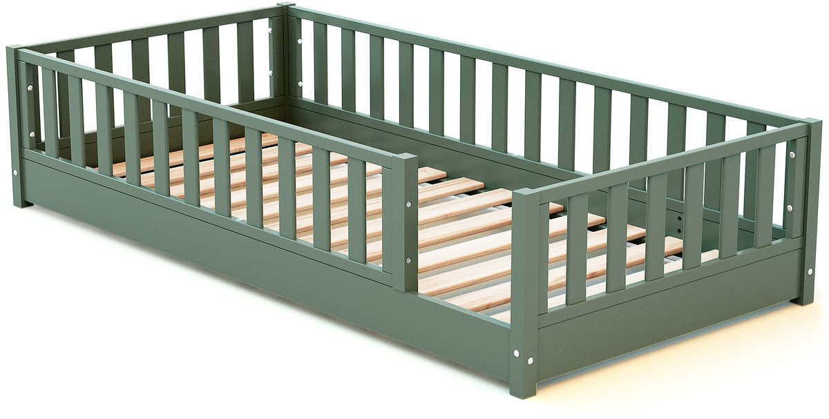 JURABABY - SONHO Kinderbed Vloerbed - 90x190 - Saliegroen