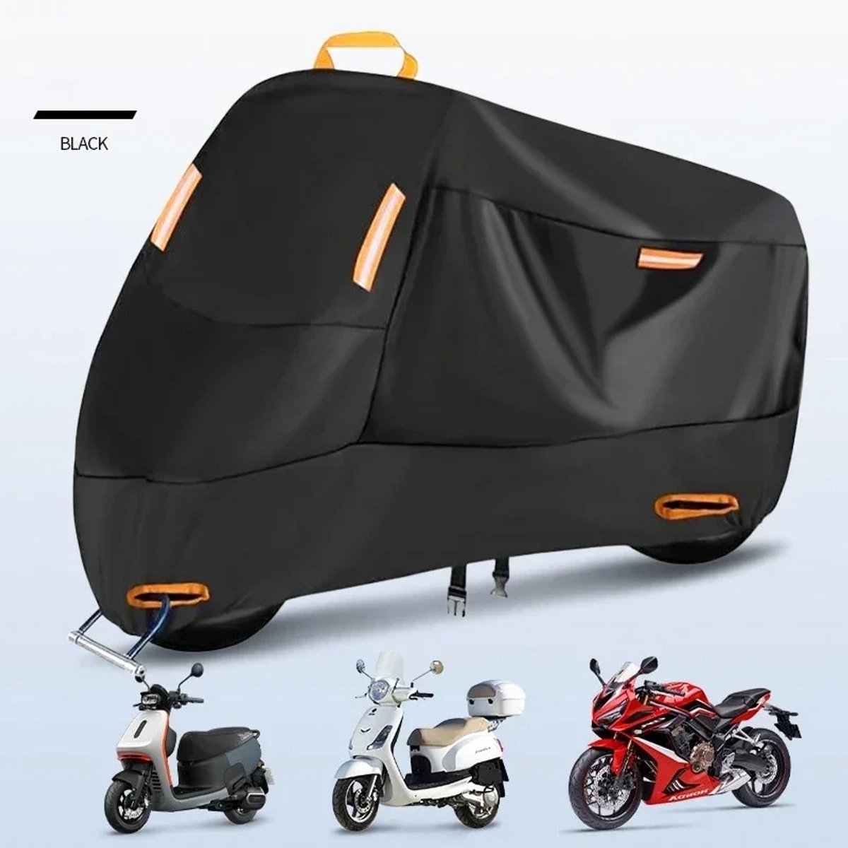 Waterdichte Motorhoes XL (2.3Mx0.95Mx1.25M)– Outdoor Verdikte Polyester UV-Beschermhoes voor Motorfiets & Scooter – Motorfietszeil, Motorhoes Waterdicht, Scooterhoes