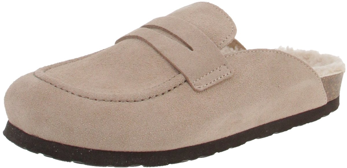 Genuins G104612 Lois Velour - Damesschoenen pantoffels - Taupe