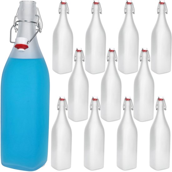 Otis Classic Swing Top Grolsch glazen flessen 16 oz - Clear - voor het brouwen van Kombucha Kefir bier (6 set