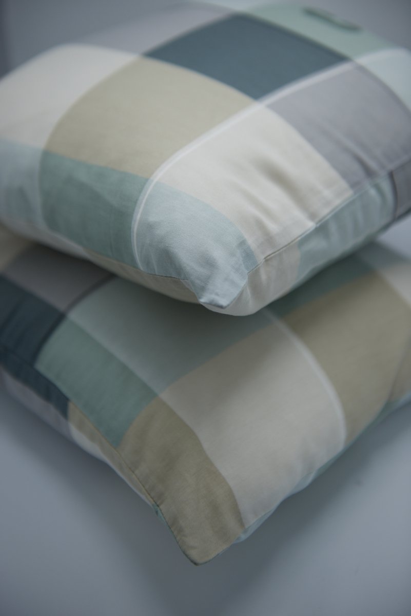 Jaquet Bedding Katoenen Kussensloop – Geruit Design ‘Groene Tijden’ – 100% Katoen – 40x80cm-Groen