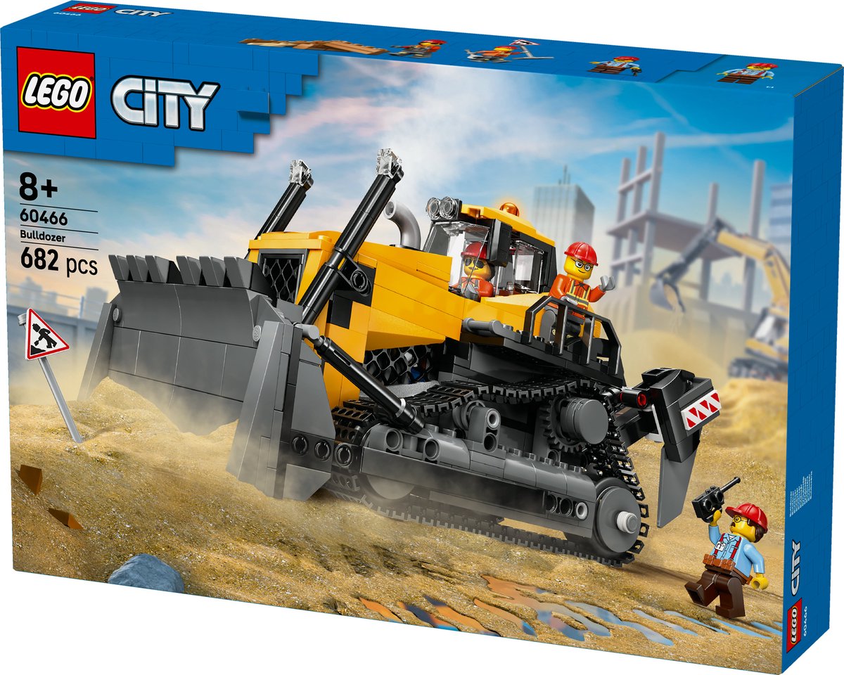 LEGO® City Gele Bulldozer, Bouwplaatsvoertuig - 60466 — afbeelding 14