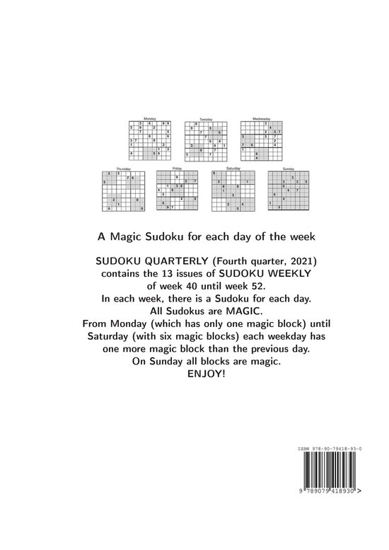Sudoku quarterly