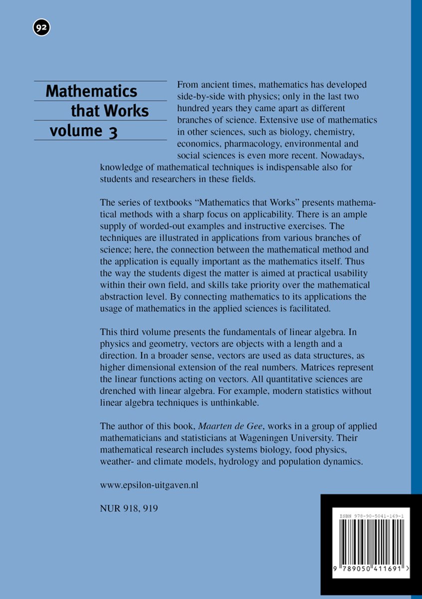 Mathematics that Works Volume 3 - Fundamentals of linear algebra ...