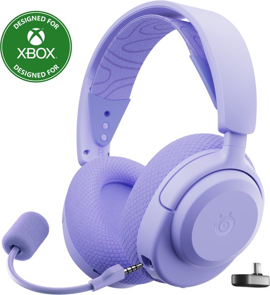 SteelSeries Arctis Nova 3X Wireless Gamingheadset Lavender — Mobile App Control — 40 uur accuduur — 2,4-GHz/Bluetooth — Afneembare microfoon — Xbox, PC, PS5, Switch (2) & mobiel