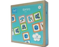 Lief! Jongens Domino spel stoer blauw