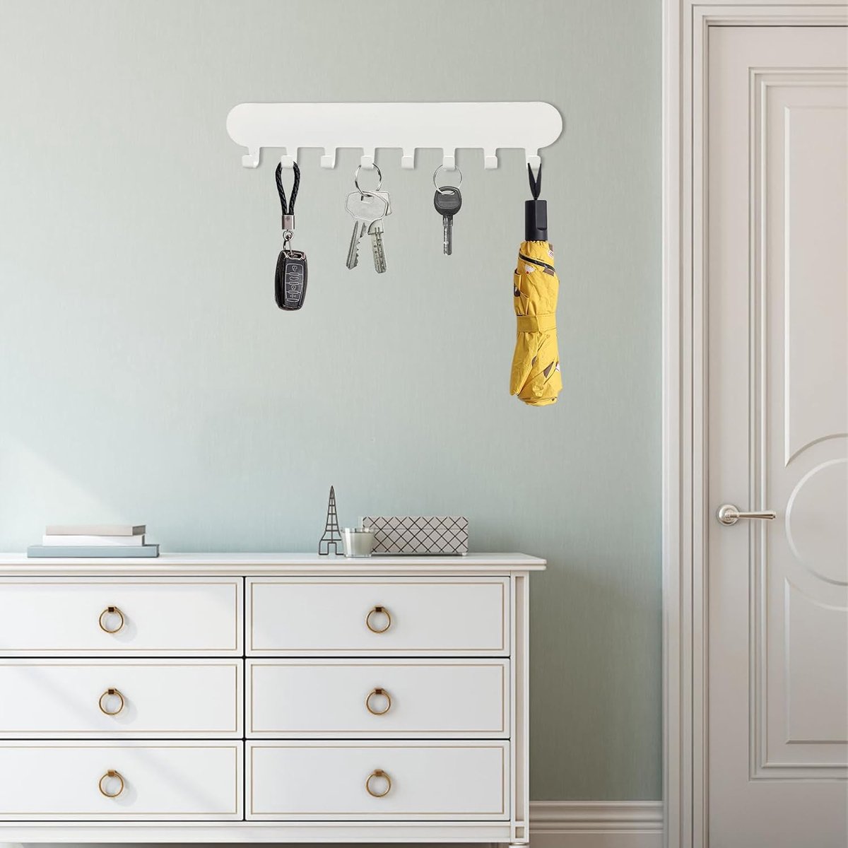 Qwertfeet 4 stuks kunststof sleutelhaken, hoedhaken, zonder boren, wandhaken voor badkamer, universele houder, tv-kleerhanger voor tassen, D Qwertfeet 4 stuks kunststof sleutelhaken, hoedhaken, zonder boren, wandhaken voor badkamer, universele houder, tv-kleerhanger voor tassen, D