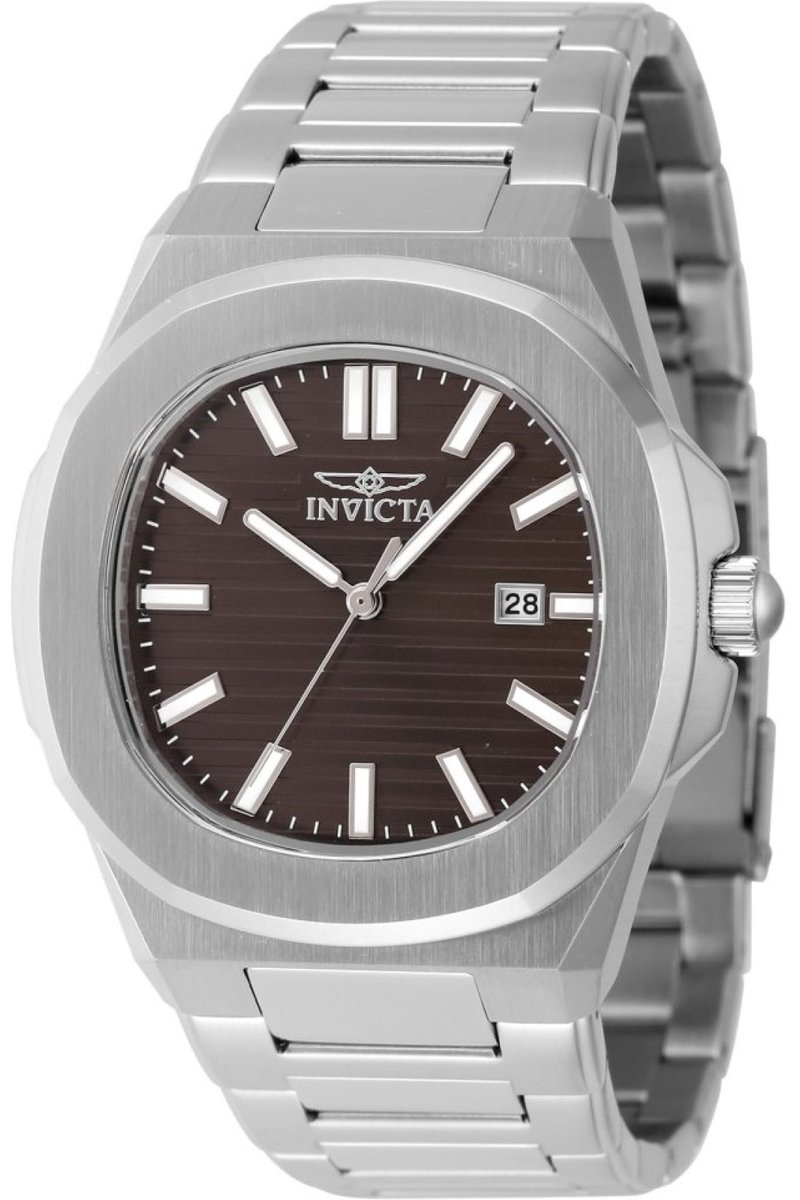 Invicta Speedway 48321 Heren Horloge - Waterdicht - Analoog - Quartz Uurwerk - Roestvrij Staal met bruine Wijzerplaat - 41mm
